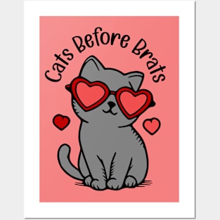 Cats Before Brats (black) Posters and Art
